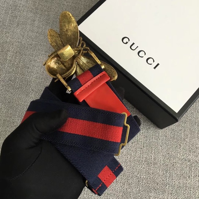 Gucci Sylvie Web belt with bee 453277 red&blue