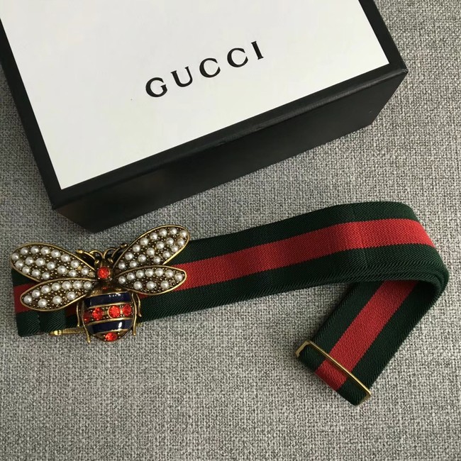 Gucci Sylvie Web belt with bee 453277 red&green