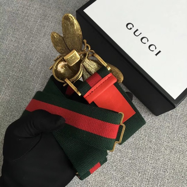 Gucci Sylvie Web belt with bee 453277 red&green