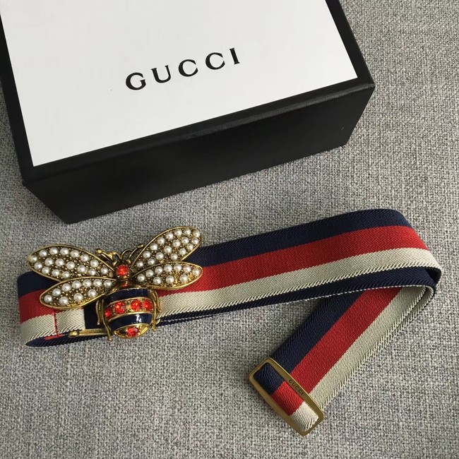 Gucci Sylvie Web belt with bee 453277 red&white&blue