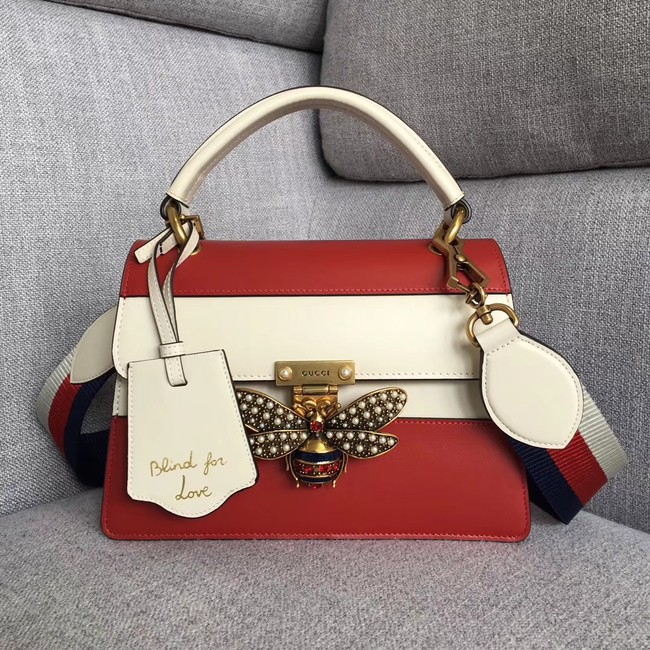 Gucci Queen Margaret small top handle bag 476541 red&white