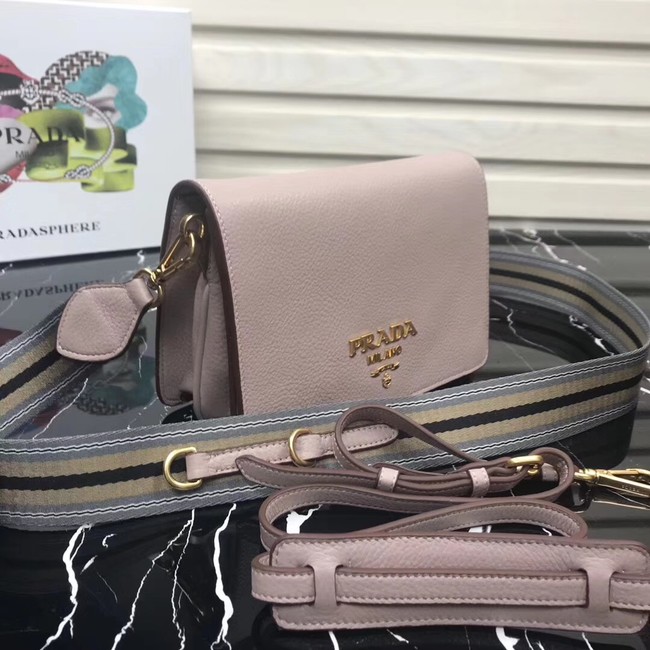 Prada calf leather shoulder bag 1BD102 Light pink