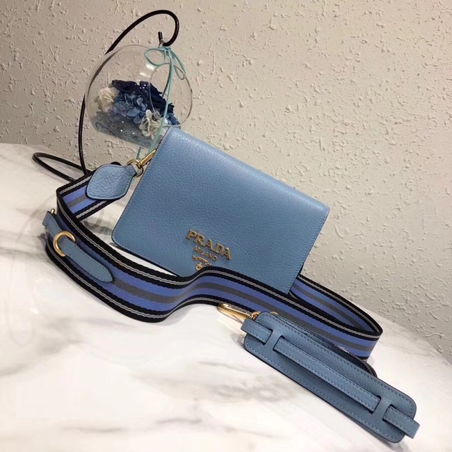 Prada calf leather shoulder bag 1BD102 blue