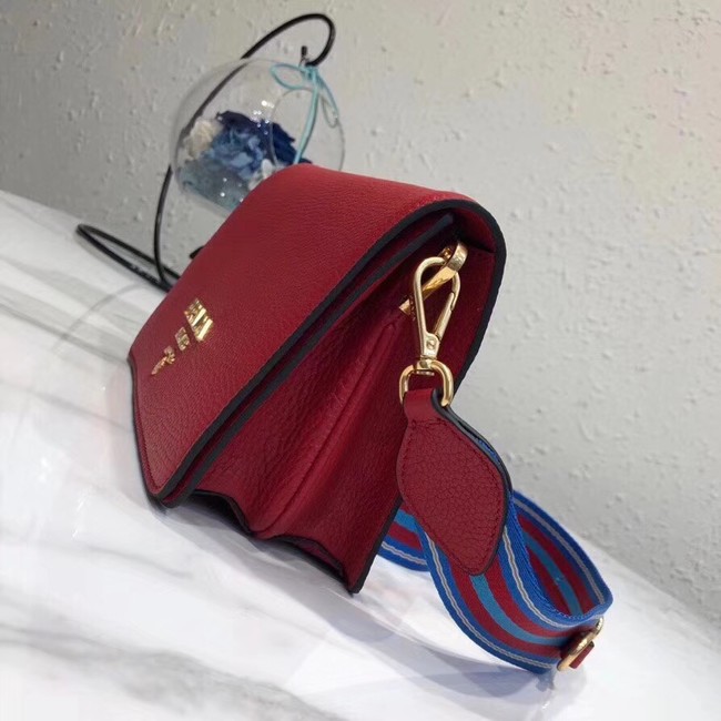 Prada calf leather shoulder bag 1BD102 red