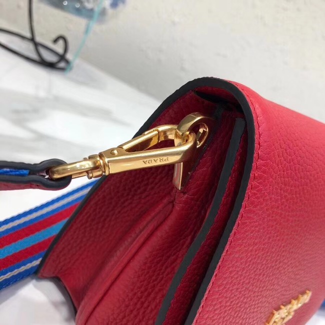 Prada calf leather shoulder bag 1BD102 red