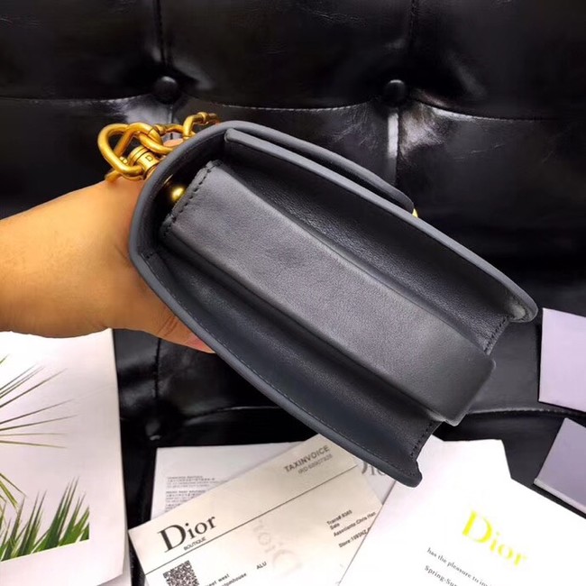 DIOR 21ST FLAP BAG IN GREY LAMBSKIN