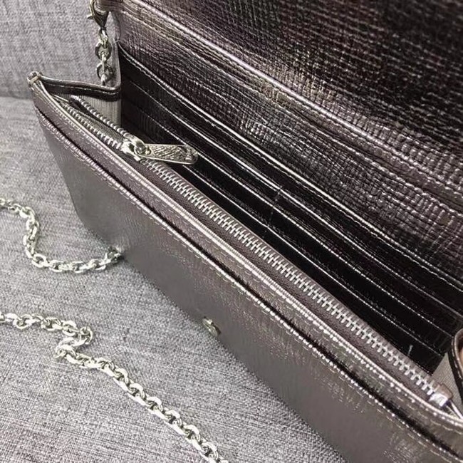 LADY DIOR CLUTCH CANNAGE LAMBSKIN S0204 Silver grey