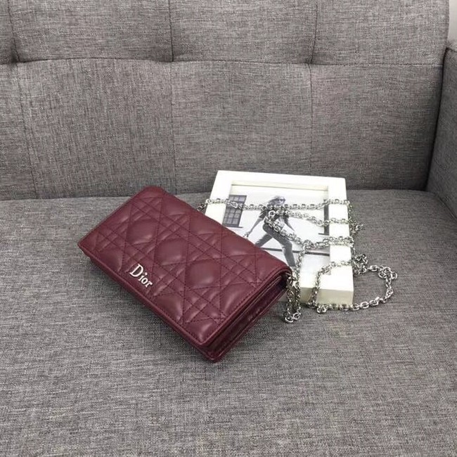 LADY DIOR CLUTCH CANNAGE LAMBSKIN S0204 fuchsia