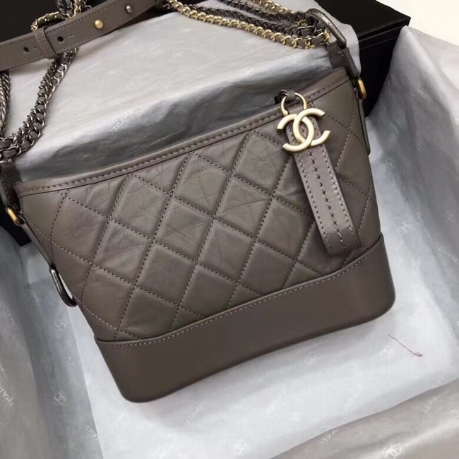 Chanel Gabrielle Original Calf leather Shoulder Bag 93841 grey