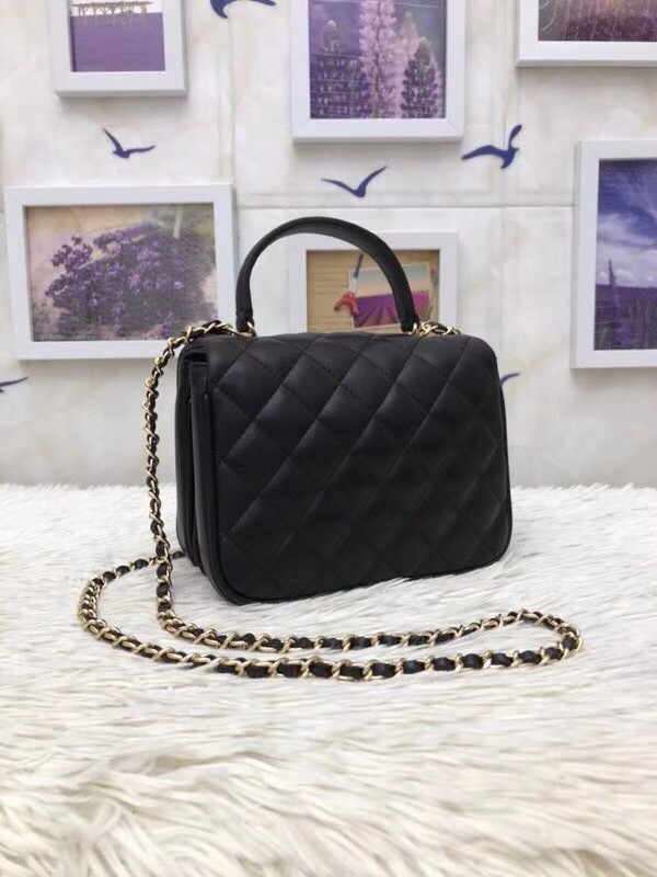 Chanel Original Lambskin Flap Bag with Top Handle A57069 black