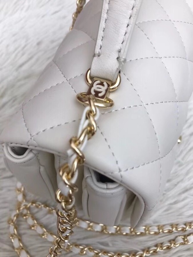 Chanel Original Lambskin Flap Bag with Top Handle A57069 white