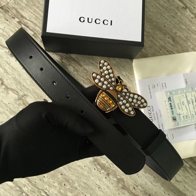 Gucci Queen Margaret leather belt 499637 black