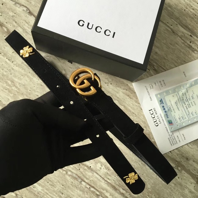 Gucci Leather belt with Double G buckle G55333 black