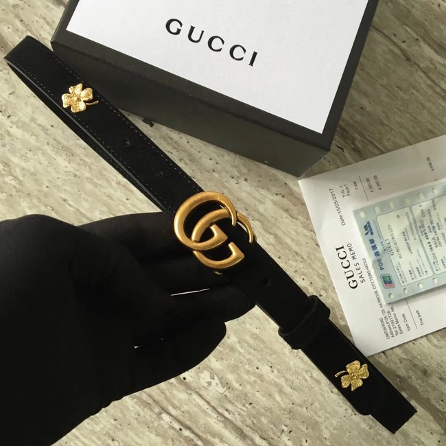 Gucci Leather belt with Double G buckle G55333 black