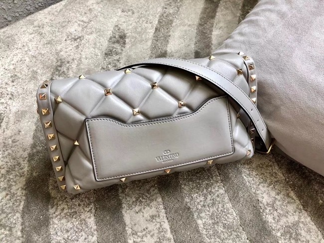 VALENTINO Candystud leather cross-body bag 9741 grey