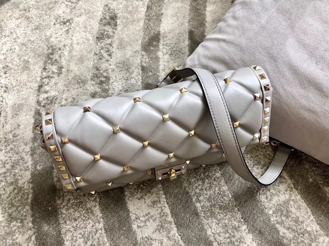 VALENTINO Candystud leather cross-body bag 9741 grey