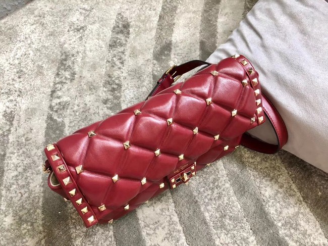 VALENTINO Candystud leather cross-body bag 9741 red