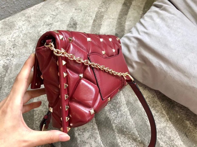 VALENTINO Candystud leather cross-body bag 9741 red