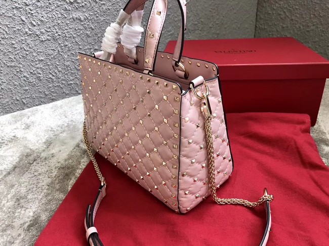 VALENTINO Candystud quilted leather tote 0061 pink