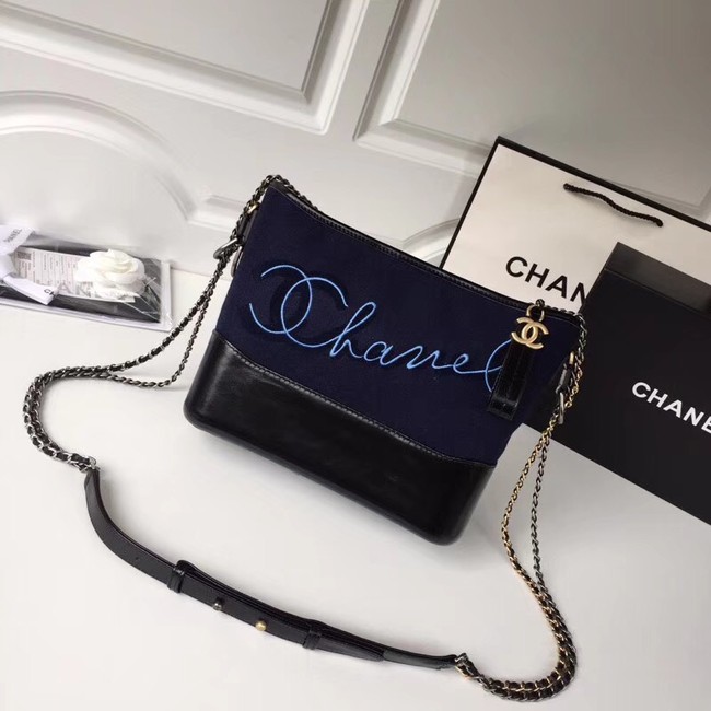 CHANEL GABRIELLE Hobo Bag A93824 Navy Blue & Blue