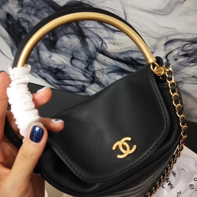 Chanel Bucket Bag Lambskin & Gold-Tone Metal A57861 black