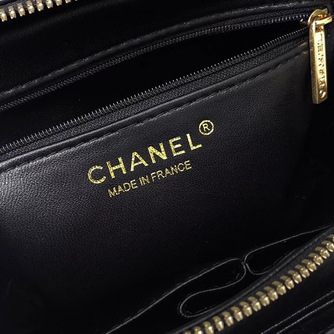 Chanel Flap Bag Calfskin & Gold-Tone Metal A57491 black