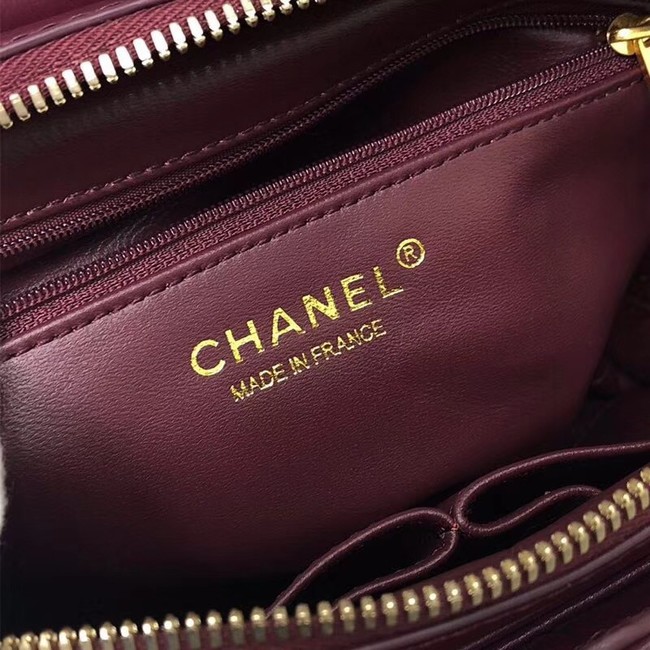 Chanel Flap Bag Calfskin & Gold-Tone Metal A57491 fuchsia