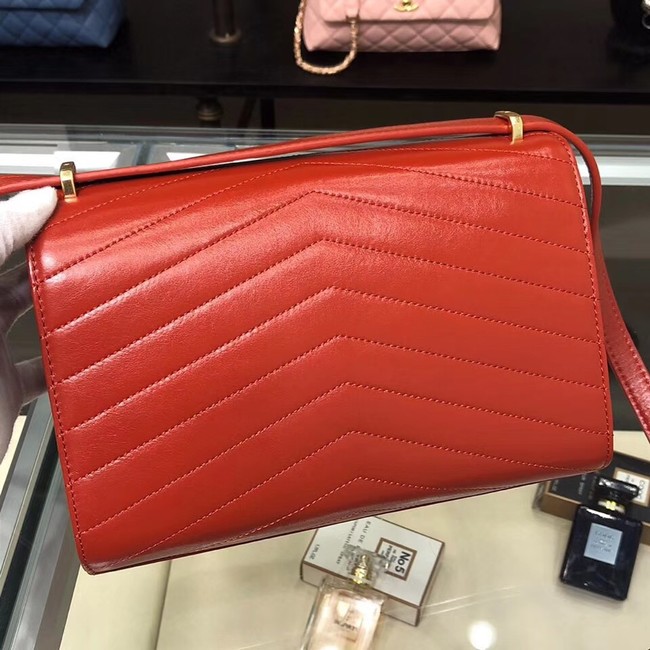 Chanel Flap Bag Calfskin & Gold-Tone Metal A57491 red