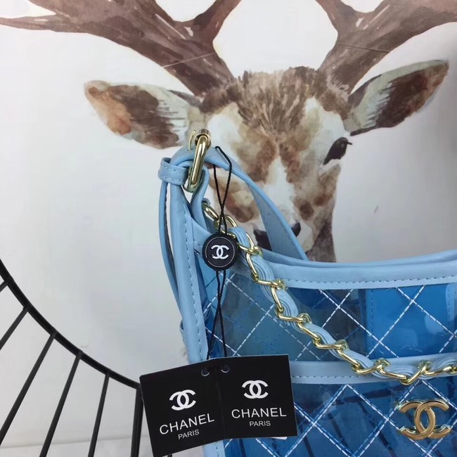 Chanel PVC A225 Lambskin & Silver-Tone Metal Blue