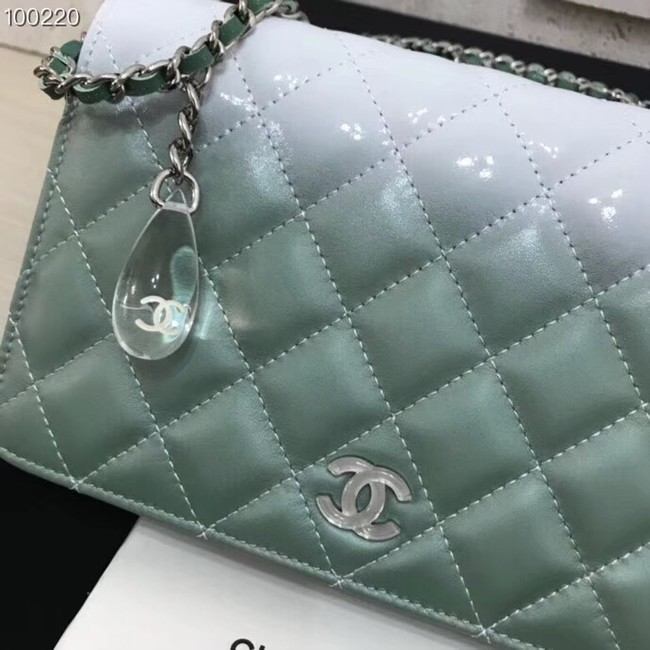 Chanel Clutch with Chain A33814 green