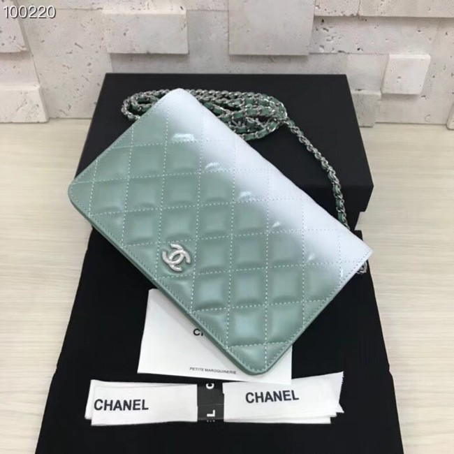 Chanel Clutch with Chain A33814 green