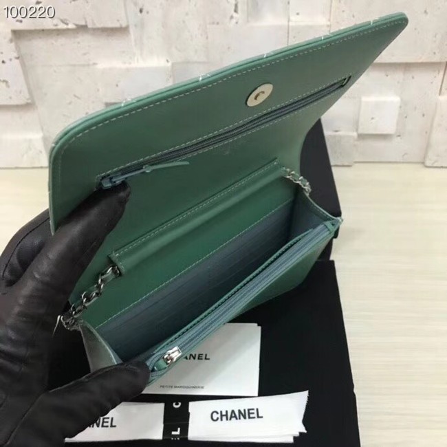 Chanel Clutch with Chain A33814 green