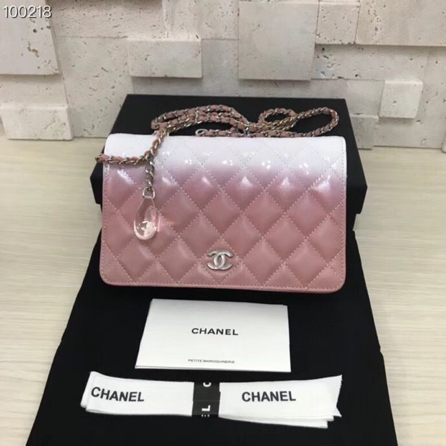 Chanel Clutch with Chain A33814 pink