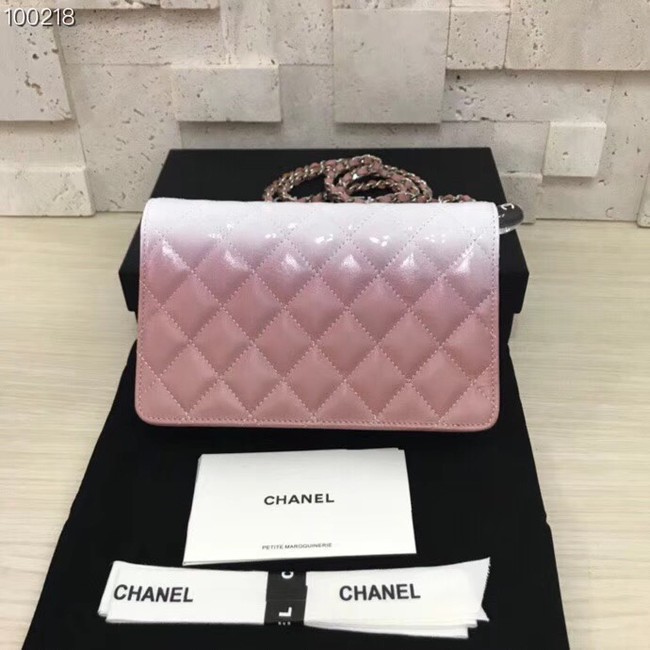 Chanel Clutch with Chain A33814 pink