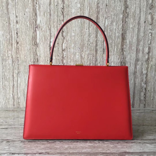 CELINE MEDIUM CLASP HANDBAG IN BOX CALFSKIN WITH PATINA 180923 RED