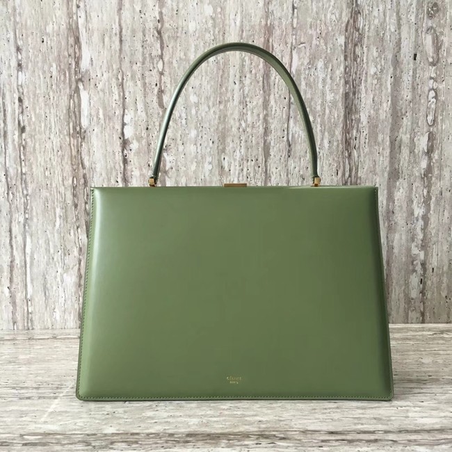 CELINE MEDIUM CLASP HANDBAG IN BOX CALFSKIN WITH PATINA 180923 green