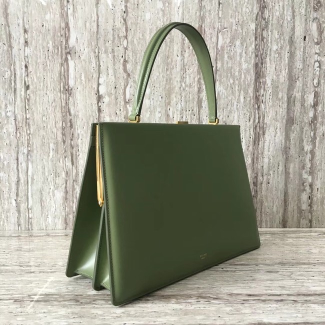 CELINE MEDIUM CLASP HANDBAG IN BOX CALFSKIN WITH PATINA 180923 green