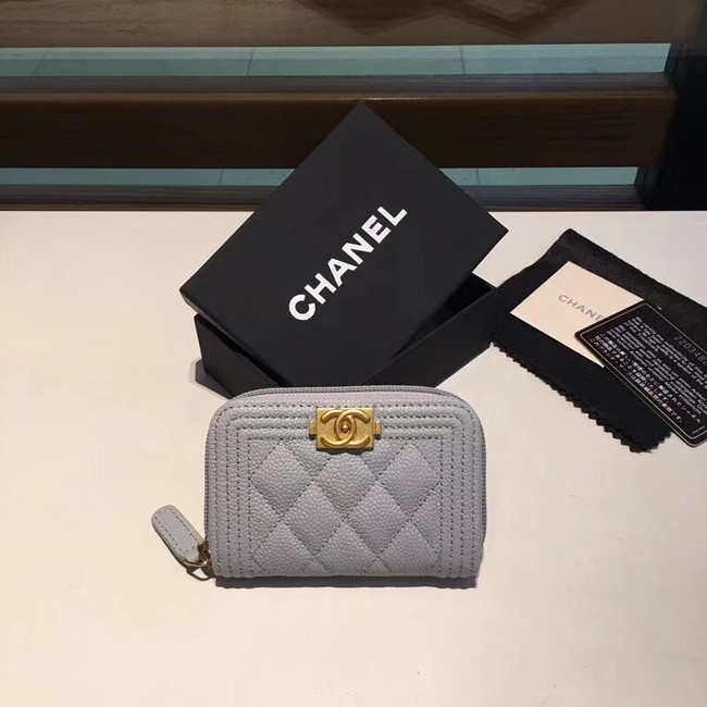 BOY CHANEL Coin Purse A80602 grey