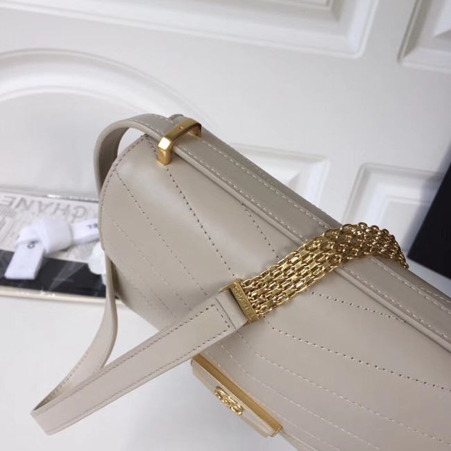 Chanel Flap Bag Original Calfskin & Gold-Tone Metal A57490 Light Beige