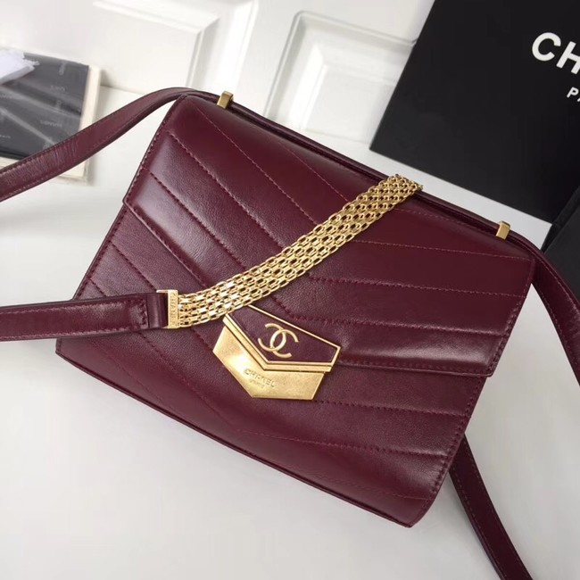 Chanel Flap Bag Original Calfskin & Gold-Tone Metal A57490 fuchsia