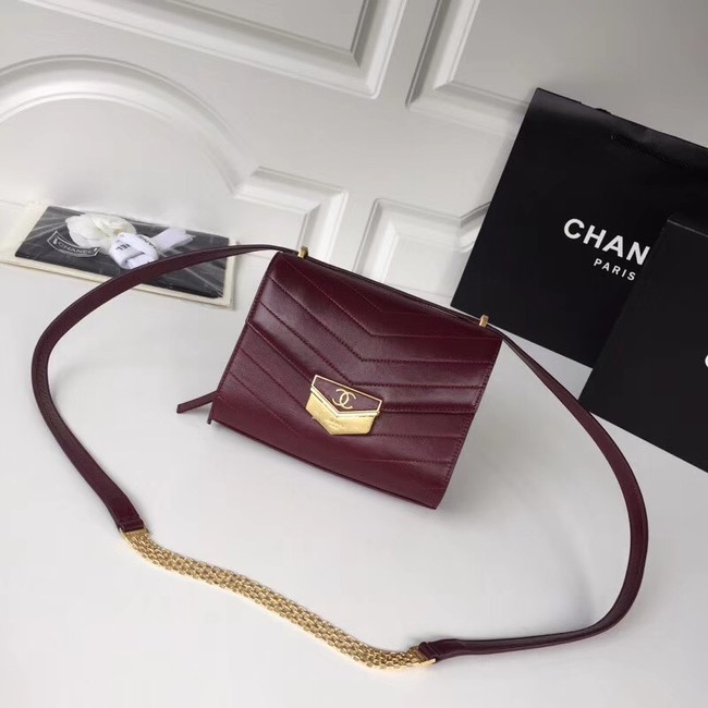 Chanel Flap Bag Original Calfskin & Gold-Tone Metal A57490 fuchsia