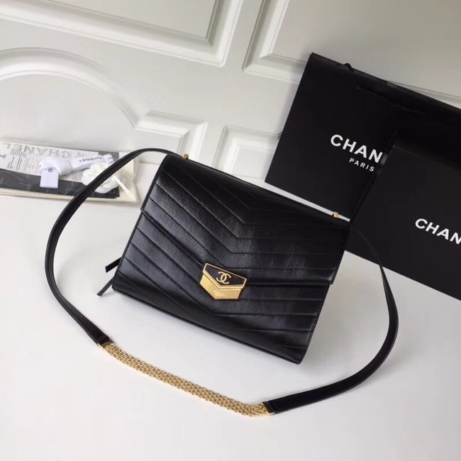 Chanel Flap Bag Original Calfskin & Gold-Tone Metal A57492 black