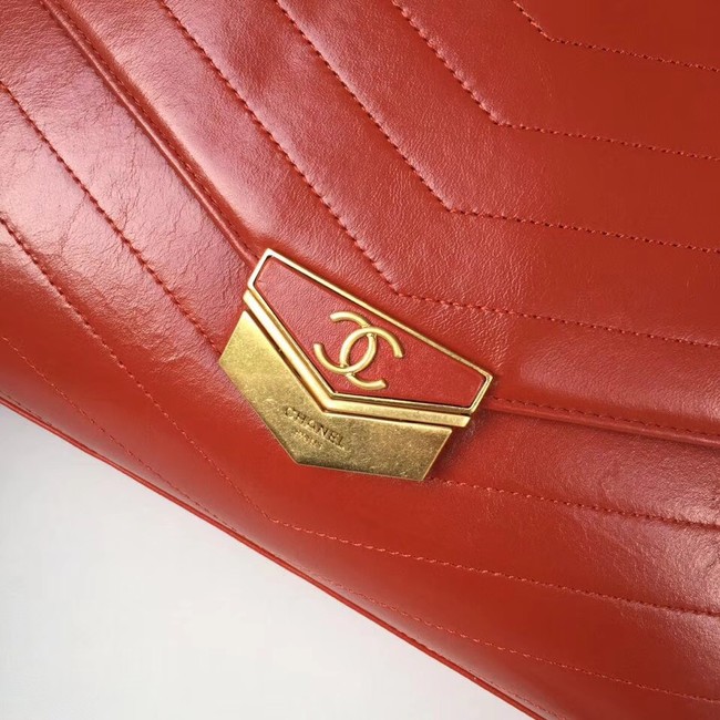 Chanel Flap Bag Original Calfskin & Gold-Tone Metal A57492 red