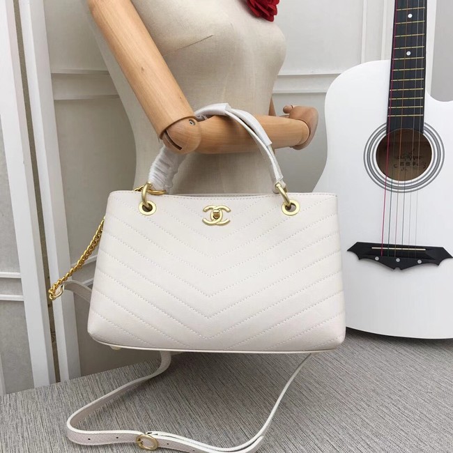 Chanel Flap Bag with Top Handle A57147 Beige