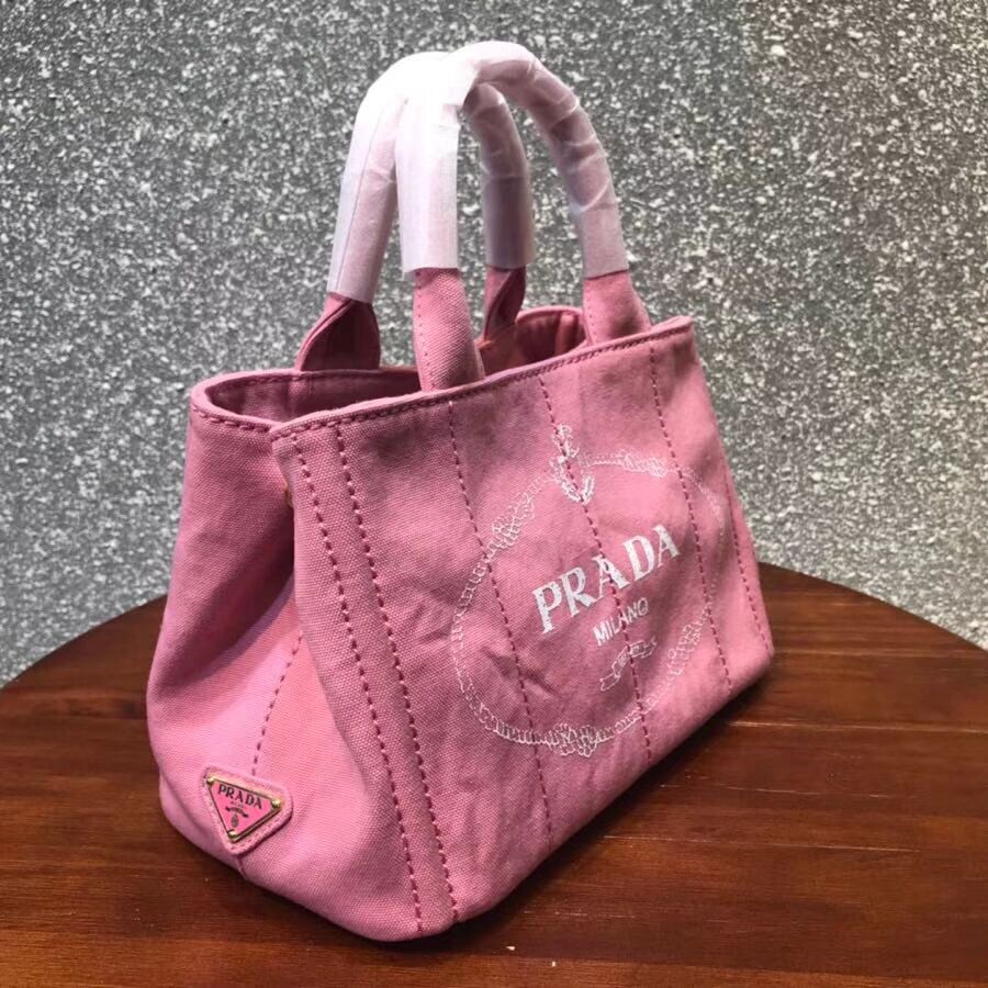 Prada Fabric Printed Tote 1BG439 pink