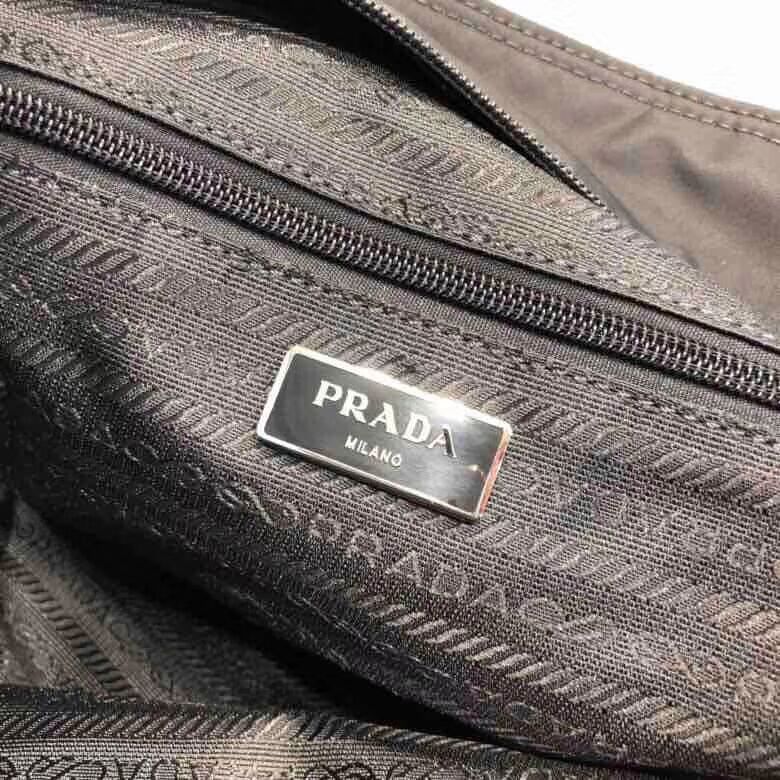 Prada Saffiano leather and nylon tote 1BG212 black&orange