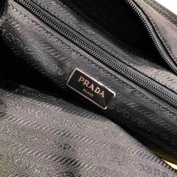 Prada Saffiano leather and nylon tote 1BG212 black&yellow