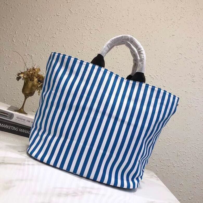 Prada fabric handbag 1BG161 blue&white