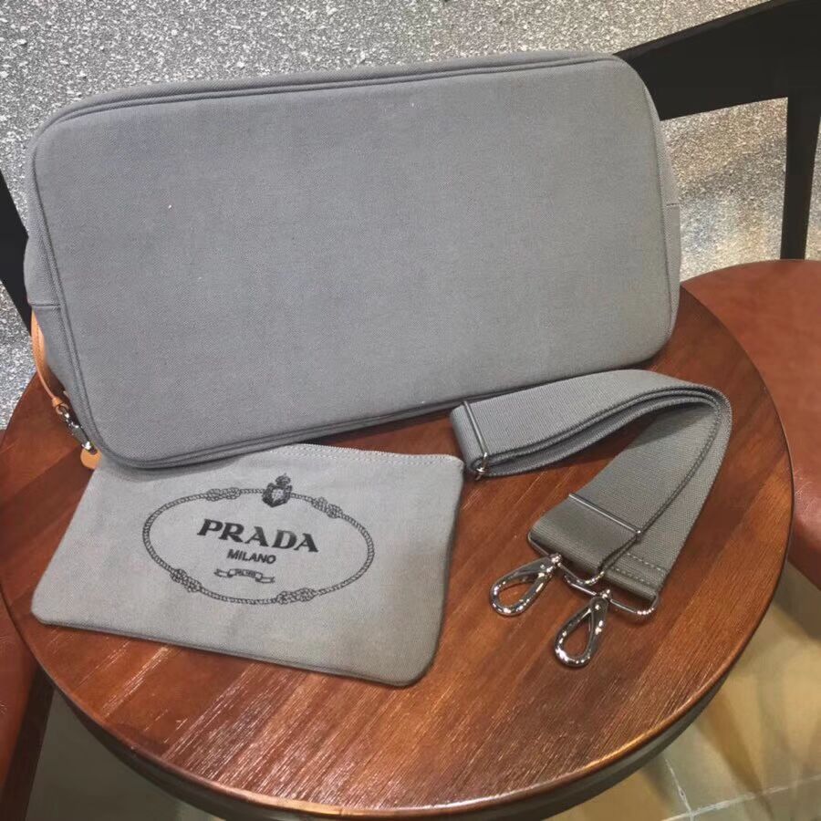 Prada fabric handbag 1BG161 grey