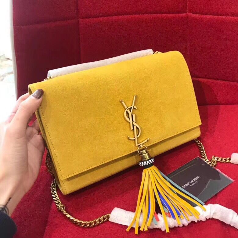 Yves Saint Laurent Small Monogramme Cross-body Shoulder Bag Y042 yellow